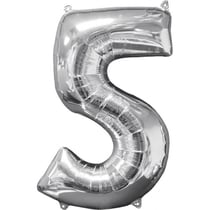 Ballon Géant Chiffre 5 Argent (66 cm)