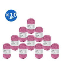 Lot de 10 pelotes QUATTRO de Lang Yarns – 500 g de coton mercerisé 85 Rose
