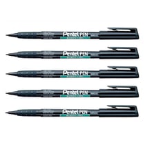 Lot de 5 marqueurs permanents pointe fine - PENTEL - Noir - NMS50