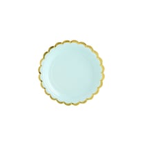 6 Assiettes Baby Menthe/Or