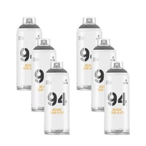 Lot de 6 bombes de peinture MTN 94 - Noir mat Ral 9011 - 400ml