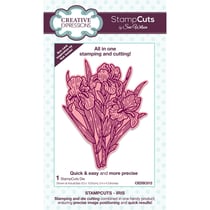 Matrice de découpe avec tamponnage - Fleur iris - StampCuts - Creative Expressions
