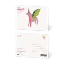 CARTE POSTALE PEGASE ROSE