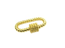 1 Fermoir à visser forme ovale torsadé 29*18mm doré