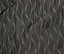 Tissu Jacquard gauffré Rayures ondulées sur fond Noir