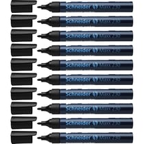 Lot de 10 marqueurs permanents pointe ogive 1-3 mm - SCHNEIDER - Maxx 230 - Noir