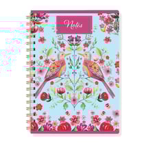 Carnet de notes à spirale Floral Folk - A5 - 160 pages - Hirondelles & Cie