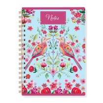 Carnet de notes à spirale Floral Folk - A5 - 160 pages - Hirondelles & Cie