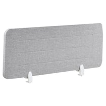 Séparateur de Bureau Gris Clair en PET Acoustique Recouvert de Tissu 120 x 40 cm avec Pinces de Fixation
