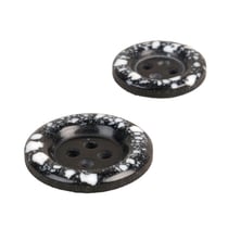 Lot de 3 boutons rond plastique recyclé 4 trous noir