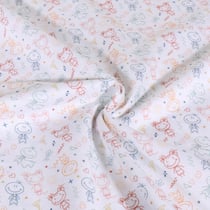 Tissu Popeline de Coton imprimé Aula sur fond Blanc