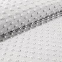 Tissu Doudou Ultra doux Pois Gris Clair