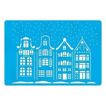 Pochoir plastique souple réutilisable 18,5 x 14,5 cm Fabrika Decoru MAISON NEIGE 241