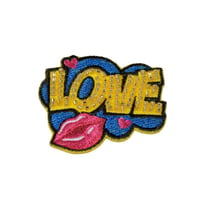 Ecusson thermocollant mots en perle love 4cm x 4,5cm