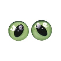 Yeux de chat en plastique, vert / noir14 m, à coudre, 4 pces