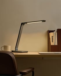 Lampe de Bureau LED Gris Foncé en Matière Synthétique avec Variateur et Couleur Réglables