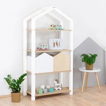 Etagère cabane TALLY - bois blanc et naturel