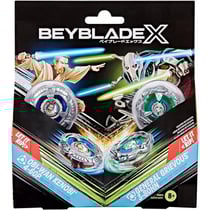 Coffret pack 2 toupies beyblade x star wars : obi-wan kenobi 4-60p + general grievous 3-80hn - type balance et équilibre - pack toupie et lanceur - hasbro f9589