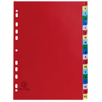 Intercalaires imprimés alphabétiques PP couleurs 12/100 AZ - A4 - Couleurs assorties - x 20 - Exacompta