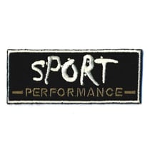 Ecusson sport noir thermocollant 6.5cmx2.5cm