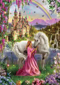 Puzzle la princesse et la licorne 500 pieces - collection animaux fantastiques - educa - 17985