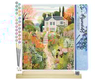 Peinture par Numéro Figured'Art - Jardin de la Villa - Kit de Loisir Créatif DIY Numéro d'Art Complet - 40x50cm toile roulée + châssis en bois à monter