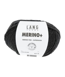 Pelote de Laine à tricoter MERINO + (PLUS) - Lang Yarns Noir (105)