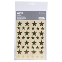 Apli Agipa - Gommettes étoile Ø12 et 20 mm Doré x 120