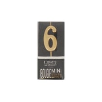 Bougie anniversaire dorée chiffre 6