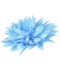 Broche fleur pivoine 14cm bleu ciel
