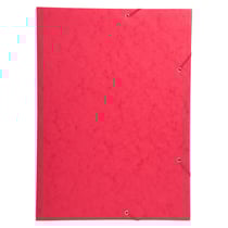 Chemise à élastique 3 rabats carte lustrée 600gm2 - A3 - Rouge - x 5 - Exacompta