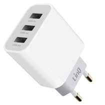 LinQ Chargeur Secteur Triple USB Puissance 15.5W Format Compact Blanc