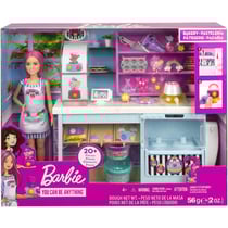 Poupée barbie métier : la cuisine de barbie avec 20 accessoires + 1 poupée mannequin - mattel - hgb73