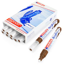 Lot de 10 marqueurs peinture acrylique pointe moyenne 2-3 mm - EDDING - Marron Chocolat - 5100