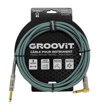 CABLE JACK 6.35 D/C - 3M - NYLON TRESSÉ BLEU CIEL - GROOVIT®