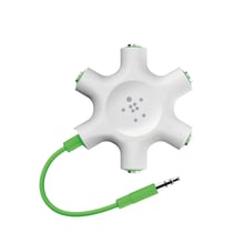 Belkin Répartiteur Audio jack 3.5mm Multi-Ports pour Casques et Smartphones Blanc / Vert