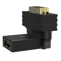 Adaptateur HDMI Femelle vers DVI Mâle Design Coudé et Rotatif 360° Plaqué Or
