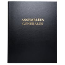 Reliure registre 32x26cm 4 anneaux avec recharge de 100 feuillets - Assemblées générales - Noir - Exacompta