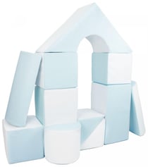 Set de 11 blocs en mousse pour le jeu blanc, bleu (pastel) - Velinda
