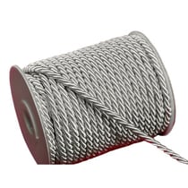4 mètres de cordon, cordelette unie tressée décoration, scrapbooking couture 4 mm GRIS
