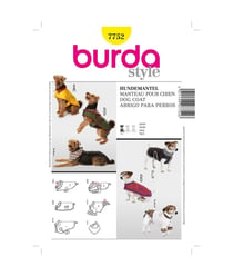 Patron Burda 7752 Idée Creative Manteau pour chien taille n°S-M-L