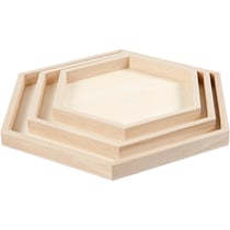 Chassis hexagonaux 3D en bois - 21, 26 et 31 cm - 3 pcs