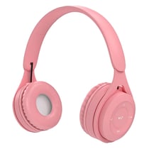 Qualité Sonore Hifi Casque Bluetooth Macaron Autonomie Longue Durée Support Appels Micro SD AUX 3.5mm ROM 32 Go Rose YONIS