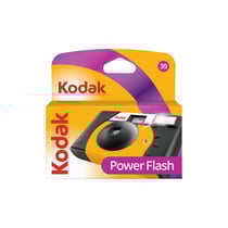 KODAK Power Flash 39 exp - Appareil Photo Jetable 35mm, Flash Automatique Intégré, ISO 800, Mise au Point Fixe, Viseur Optique, Rembobinage Manuel - Noir
