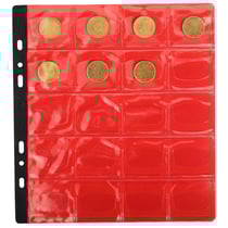 Sachet de 3 recharges numismatiques 20 cases de diamètre 40mm - 24,5x25 cm - Cristal - x 5 - Exacompta