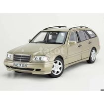 Voiture miniature de collection - NOREV - Mercedes C Class T-Model S202 1997 - Échelle 1/18 - Smoke Silver Metal - Monté métal