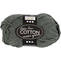 Pelote de fil de coton, dim. 8/8, L : 80-85 M, gris, 50 gr/ 1 boule