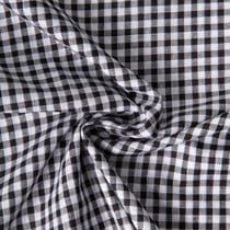 Tissu Coton Tartan Ecossais Lurex Noir sur fond Blanc