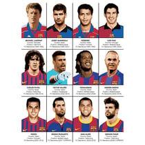 Affiche 30x40 cm - Legends of FC Barcelona - Olivier Bourdereau
