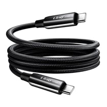 LinQ Câble USB C / USB C Charge Power Delivery 80W 4A Nylon tressé 1.2m Noir